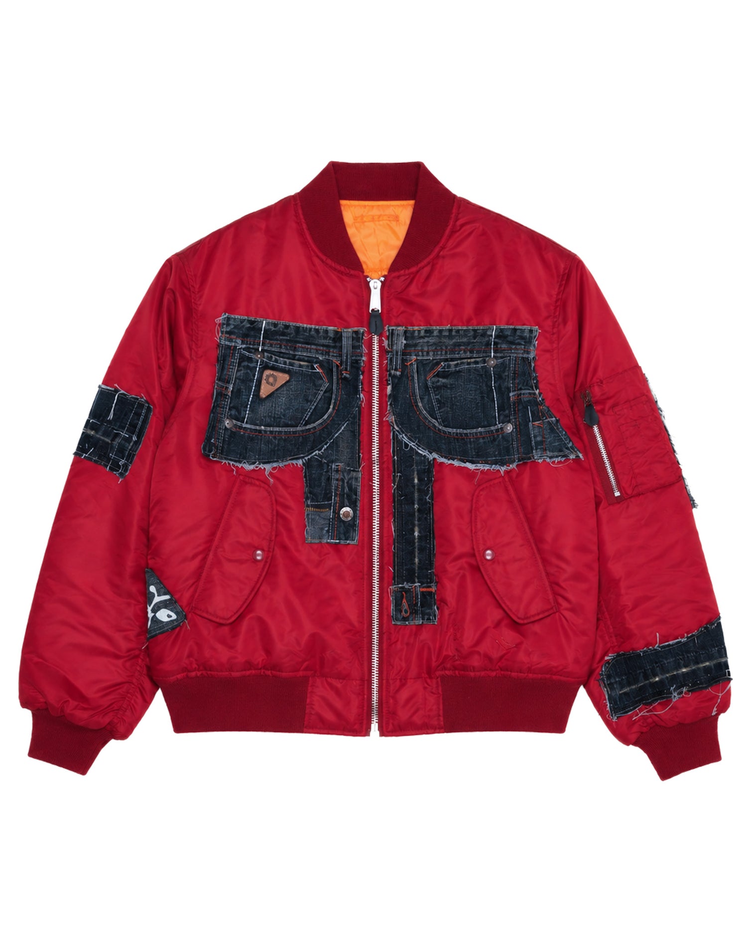 Akademiks Dark Wash Denim Bomber Jacket
