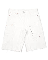 White Rework Denim Shorts