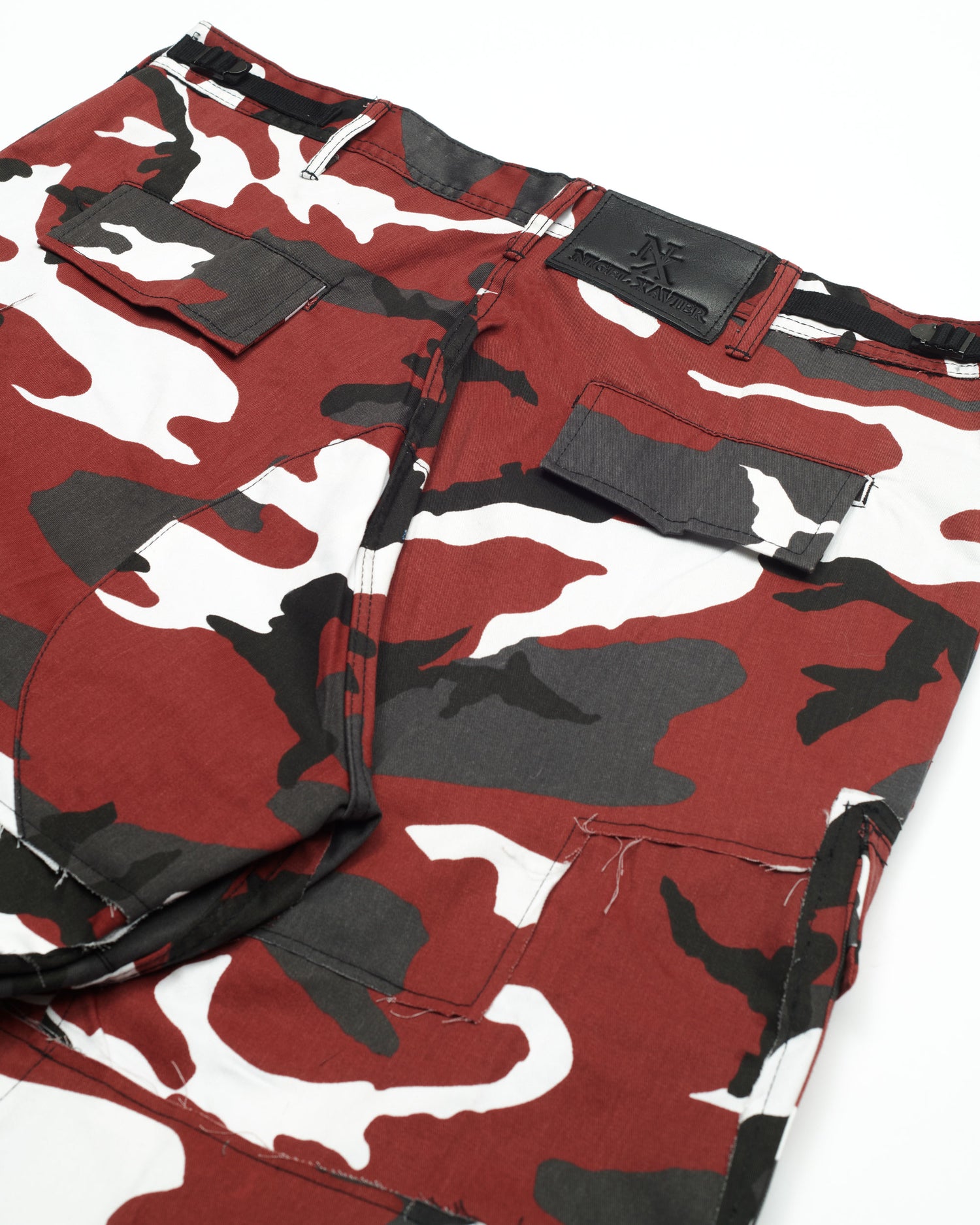 Red Rework Camo Cargo Pants
