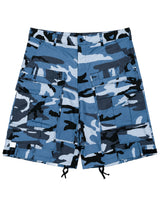 Sky Blue Rework Camo Cargo Shorts