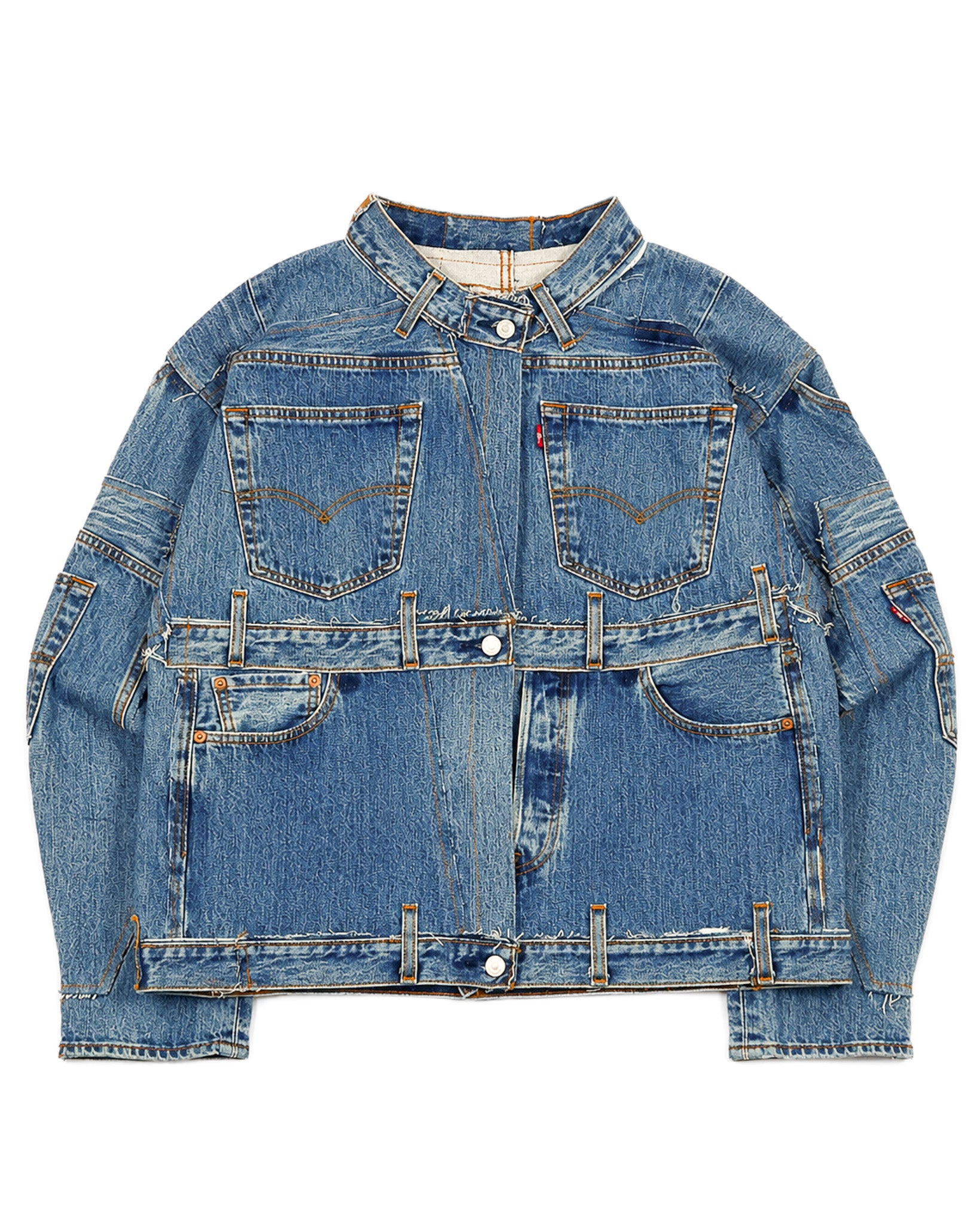 Medium Wash Rework Denim Jacket – Nigel Xavier