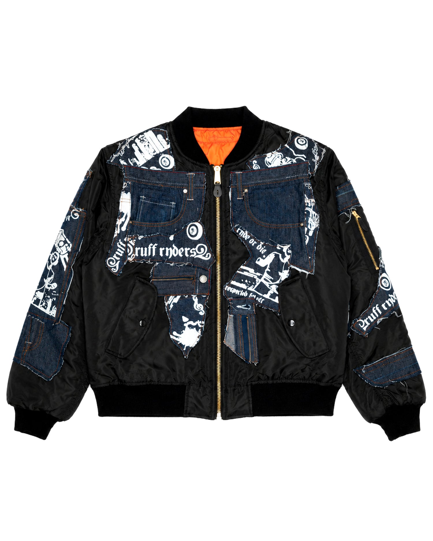 Ruff Ryder Dark Wash Denim Bomber Jacket