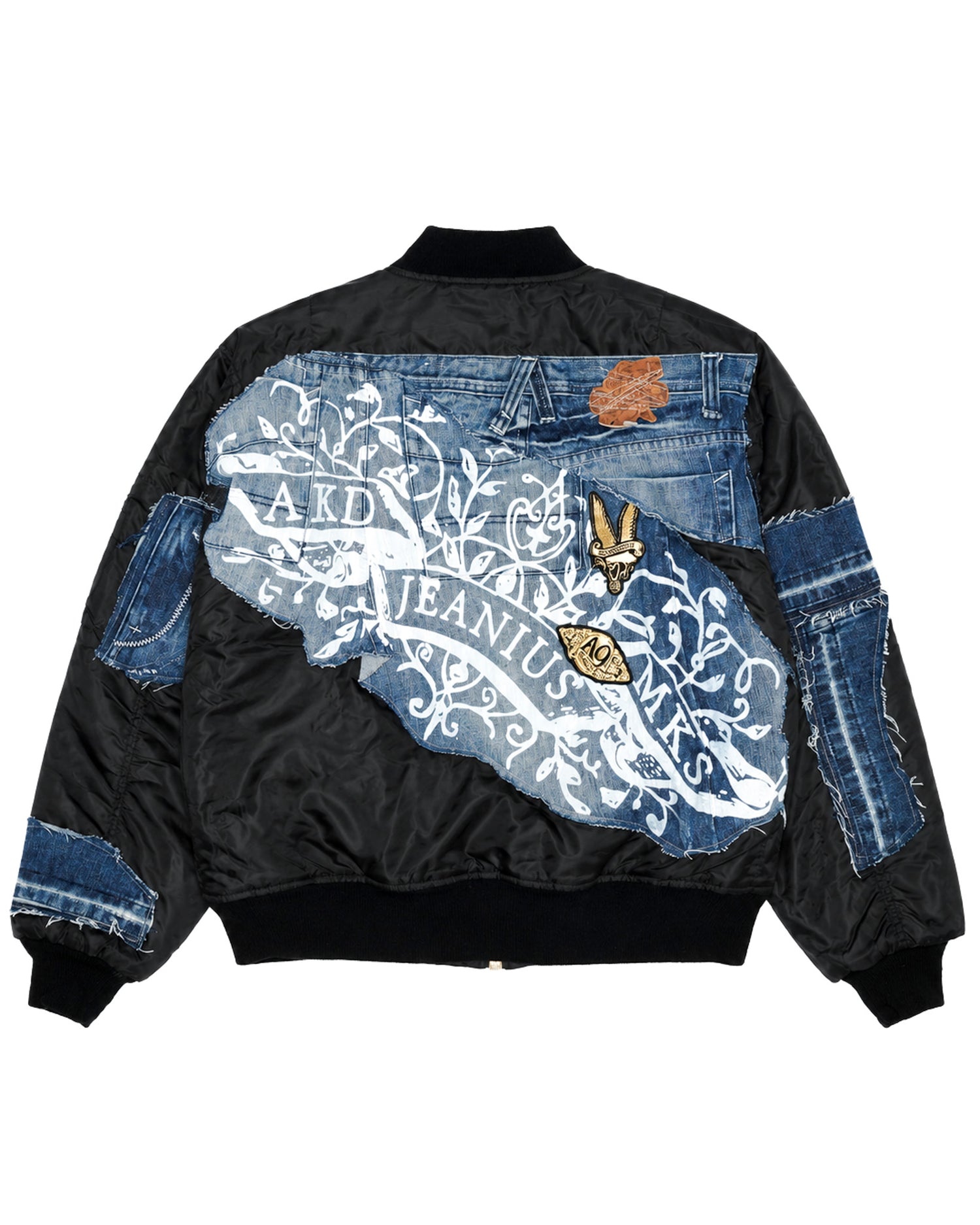 Akademiks Medium Wash Denim Bomber Jacket