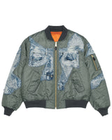 Map Denim Bomber Jacket