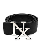 NX Logo Black Leather Belt