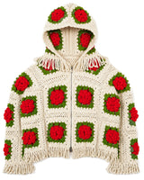 Rose Crochet Zip Poncho
