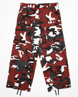 Red Rework Camo Cargo Pants