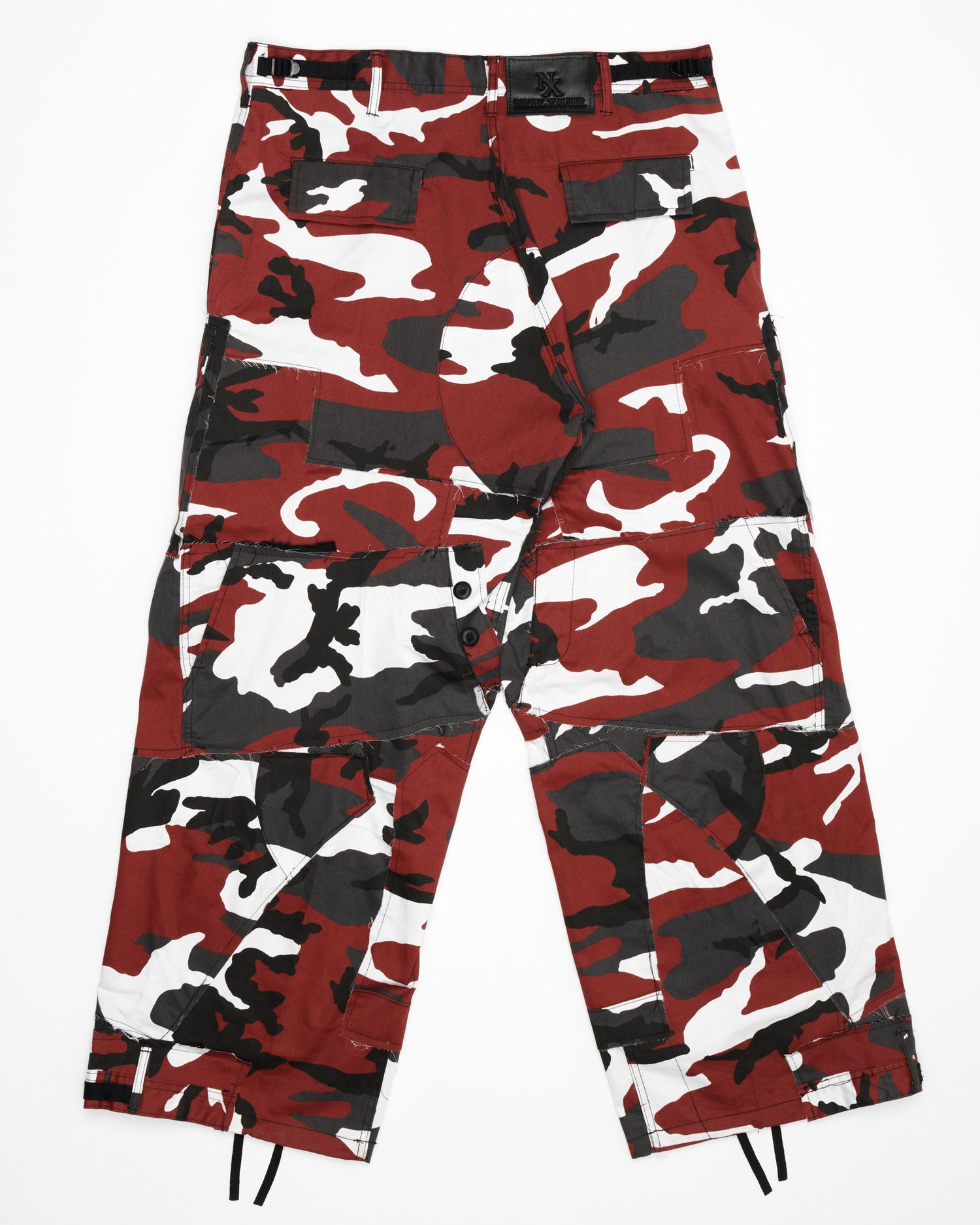 Red Rework Camo Cargo Pants