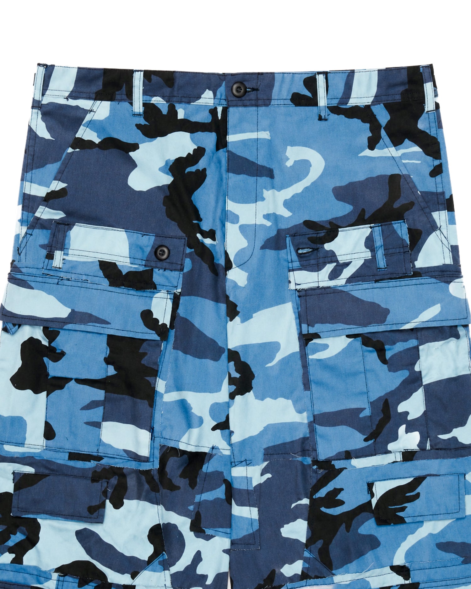 Sky Blue Rework Camo Cargo Pants