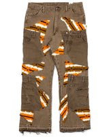 Orange Crochet x Patchwork Denim Jeans