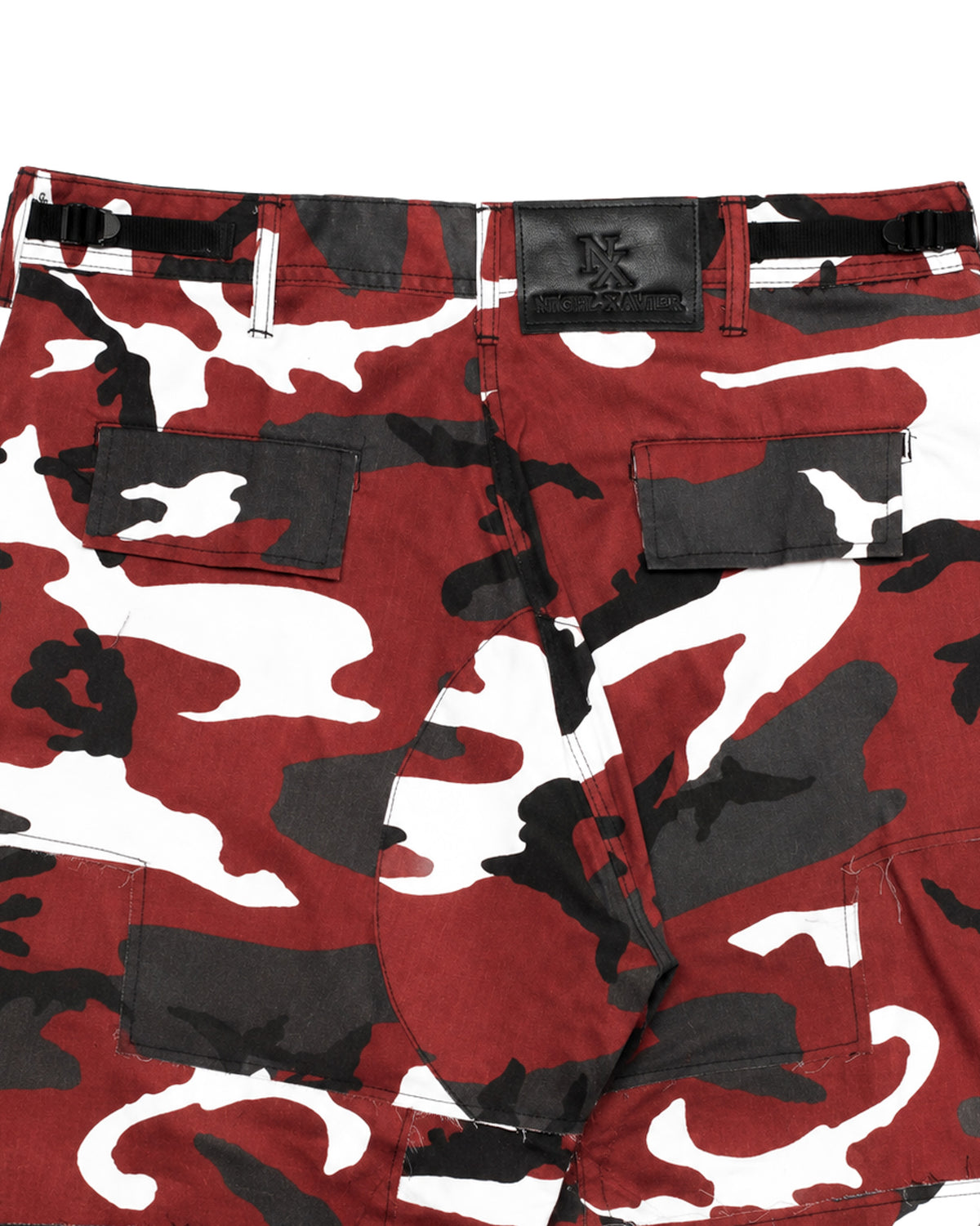 Red Rework Camo Cargo Pants