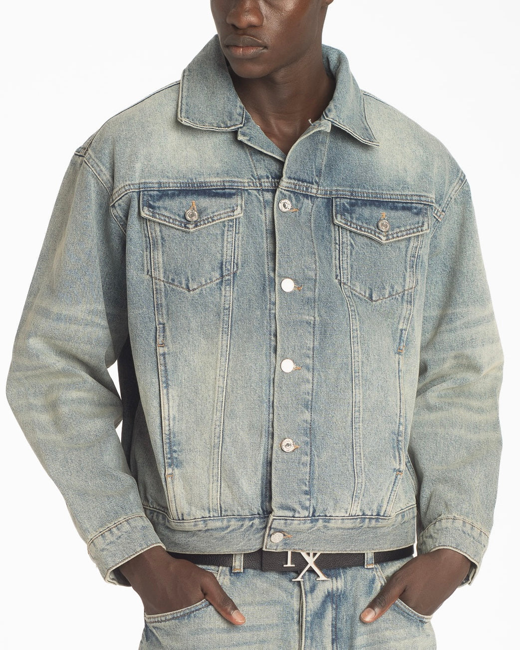 Logo Patch Denim Trucker Jacket