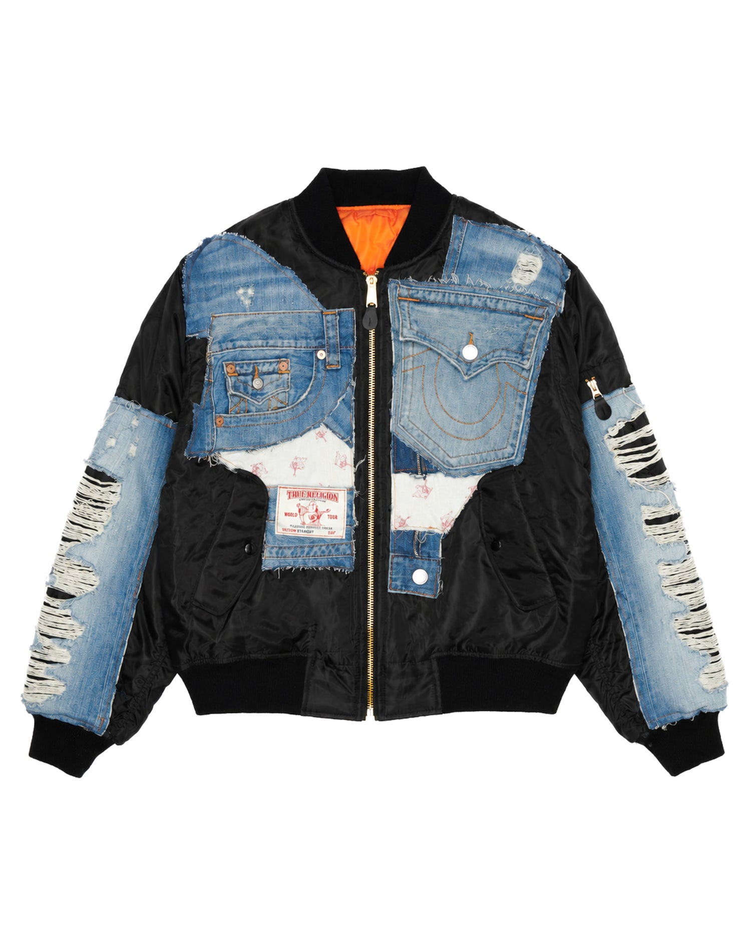 True Religion Denim Black Bomber Jacket