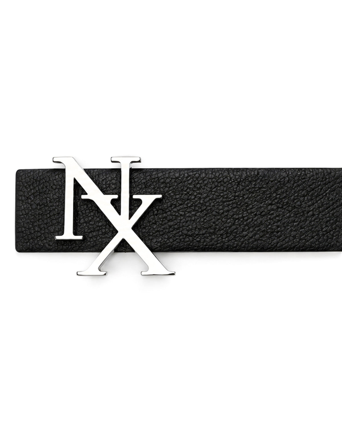 NX Logo Black Leather Belt