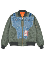 True Religion Denim Olive Bomber Jacket