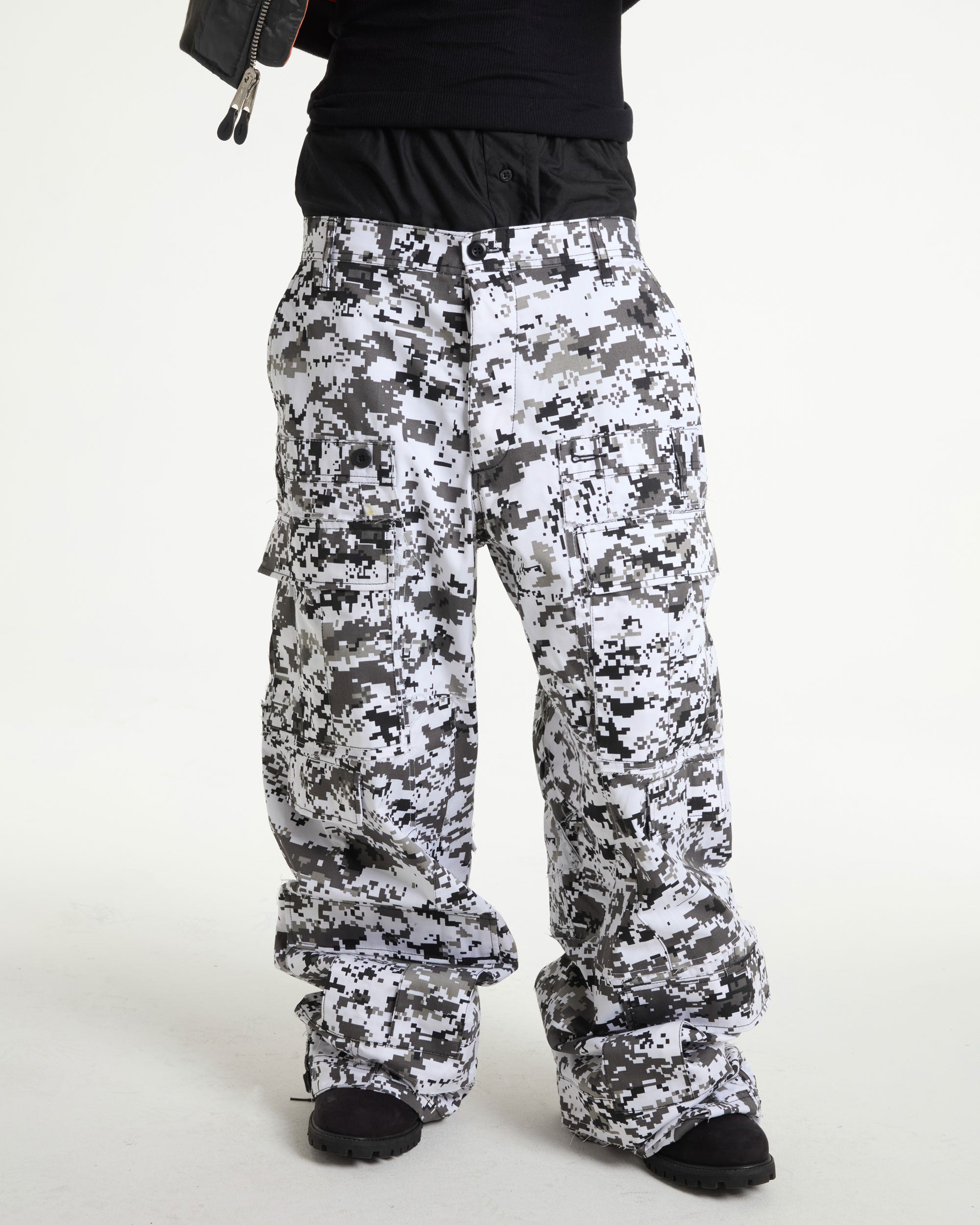 White Digital Rework Camo Cargo Pants – Nigel Xavier