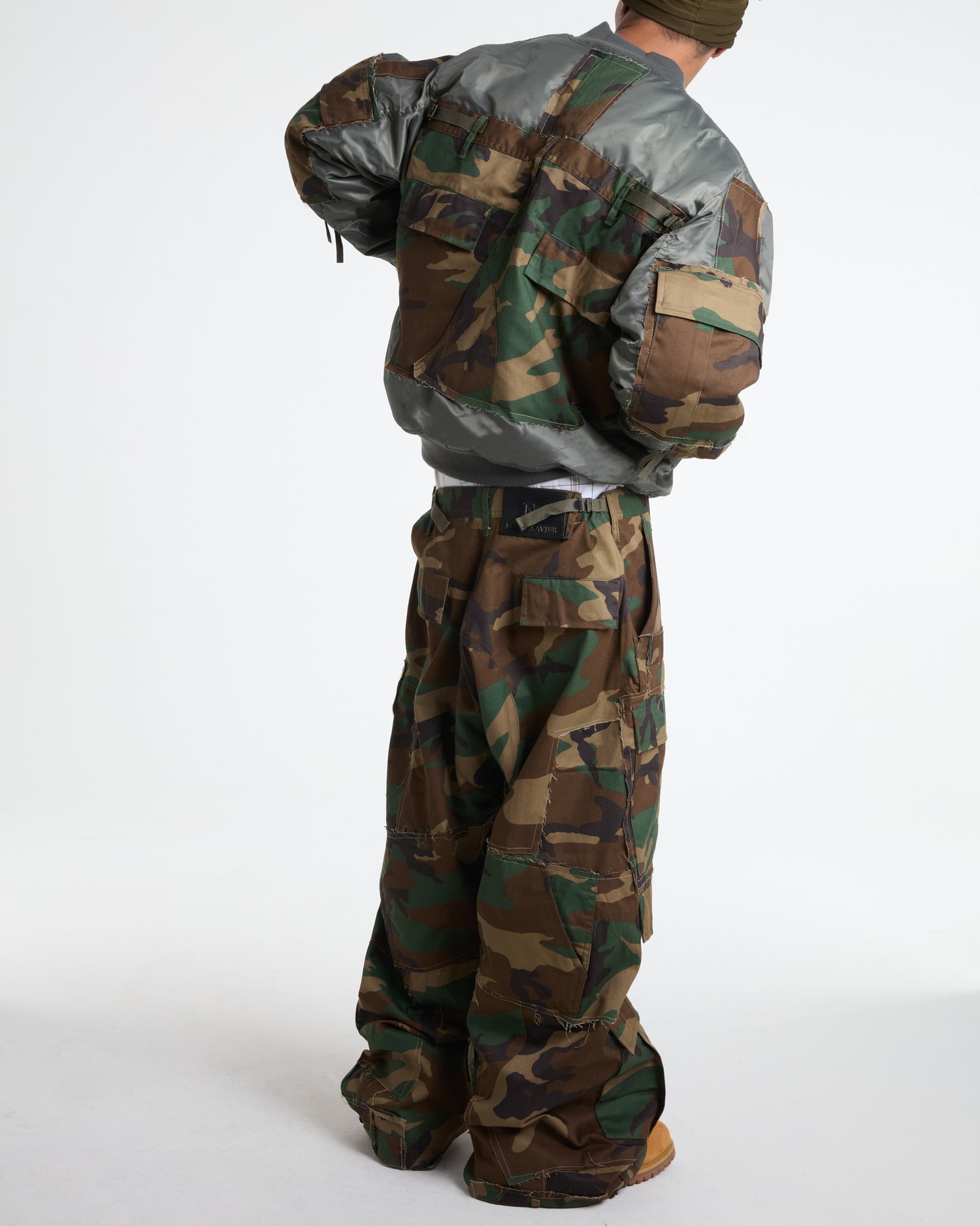 Woodland Camo Cargo Bomber Jacket