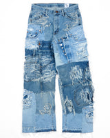 Distressed Patchwork Denim Jeans (Light Version)
