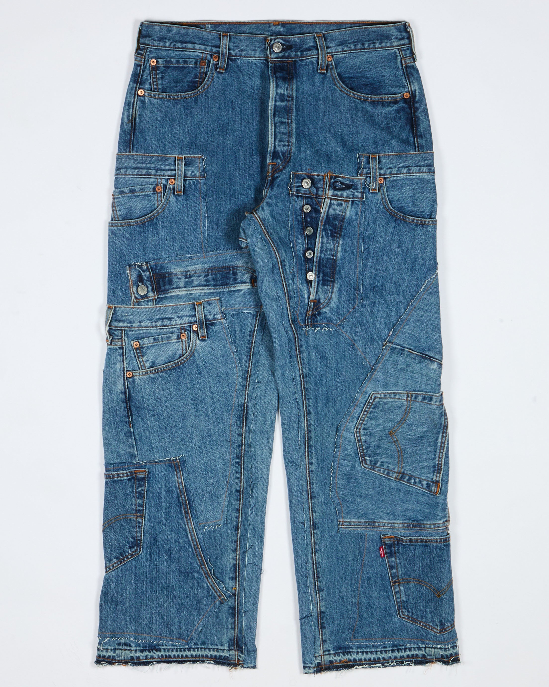 Medium Wash Rework Denim Jeans – Nigel Xavier
