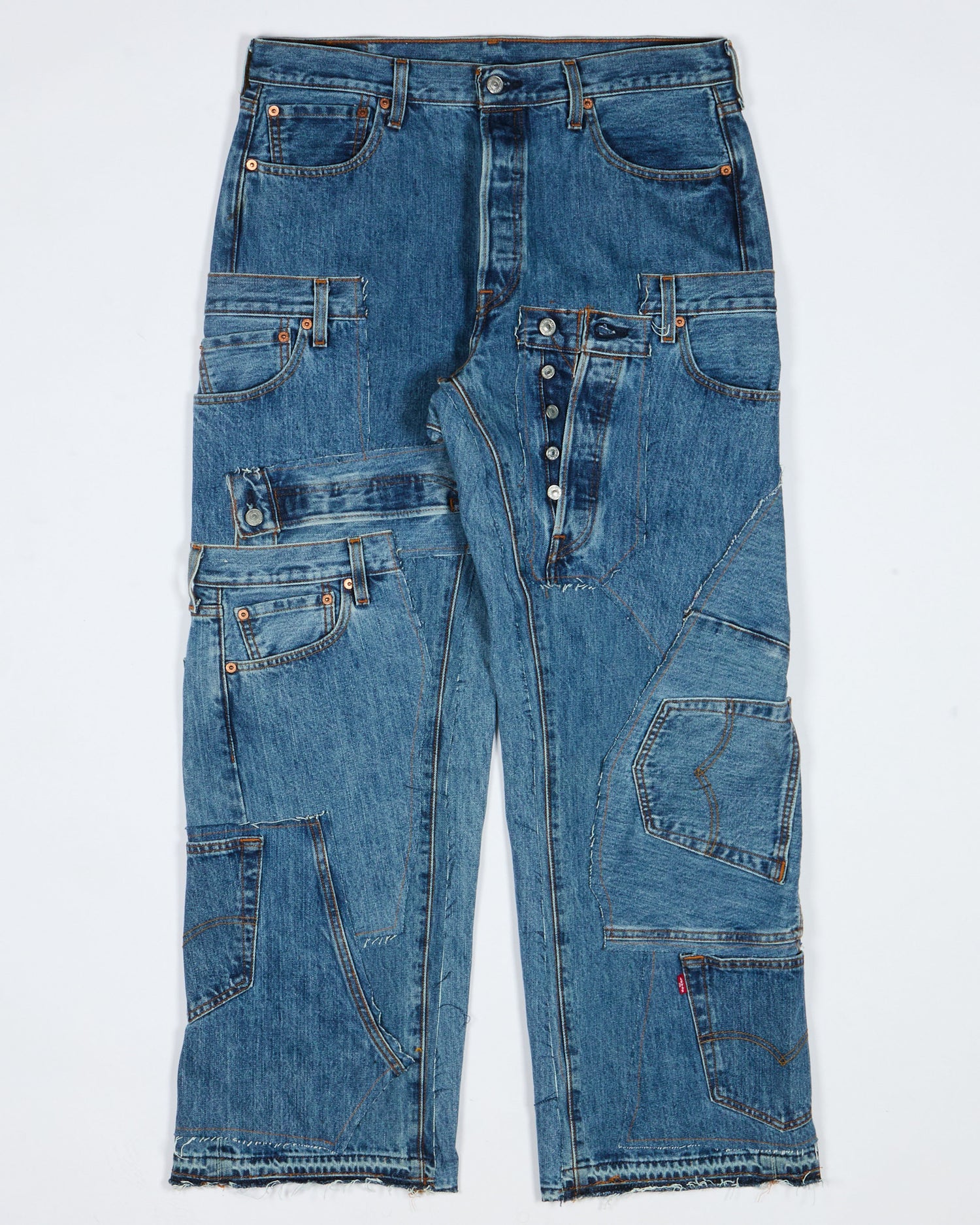 Medium Wash Rework Denim Jeans