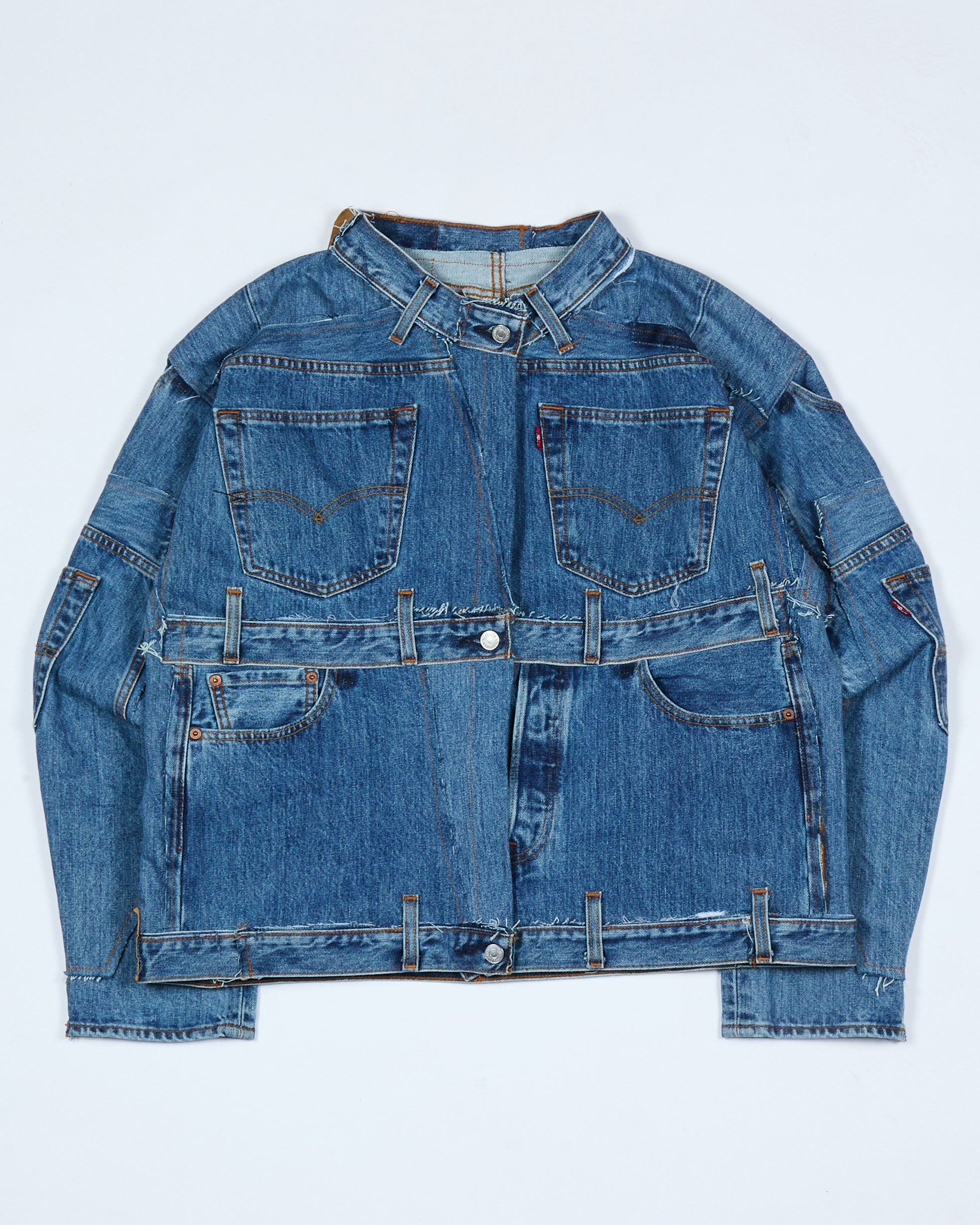 Medium Wash Rework Denim Jacket – Nigel Xavier