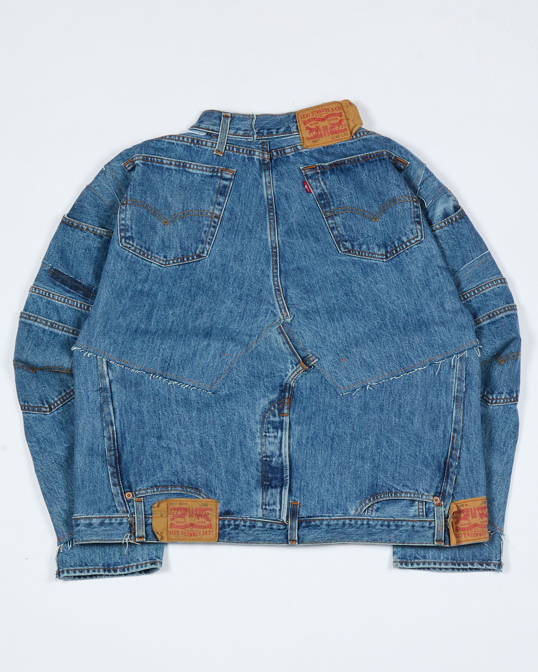 Medium Wash Rework Denim Jacket – Nigel Xavier