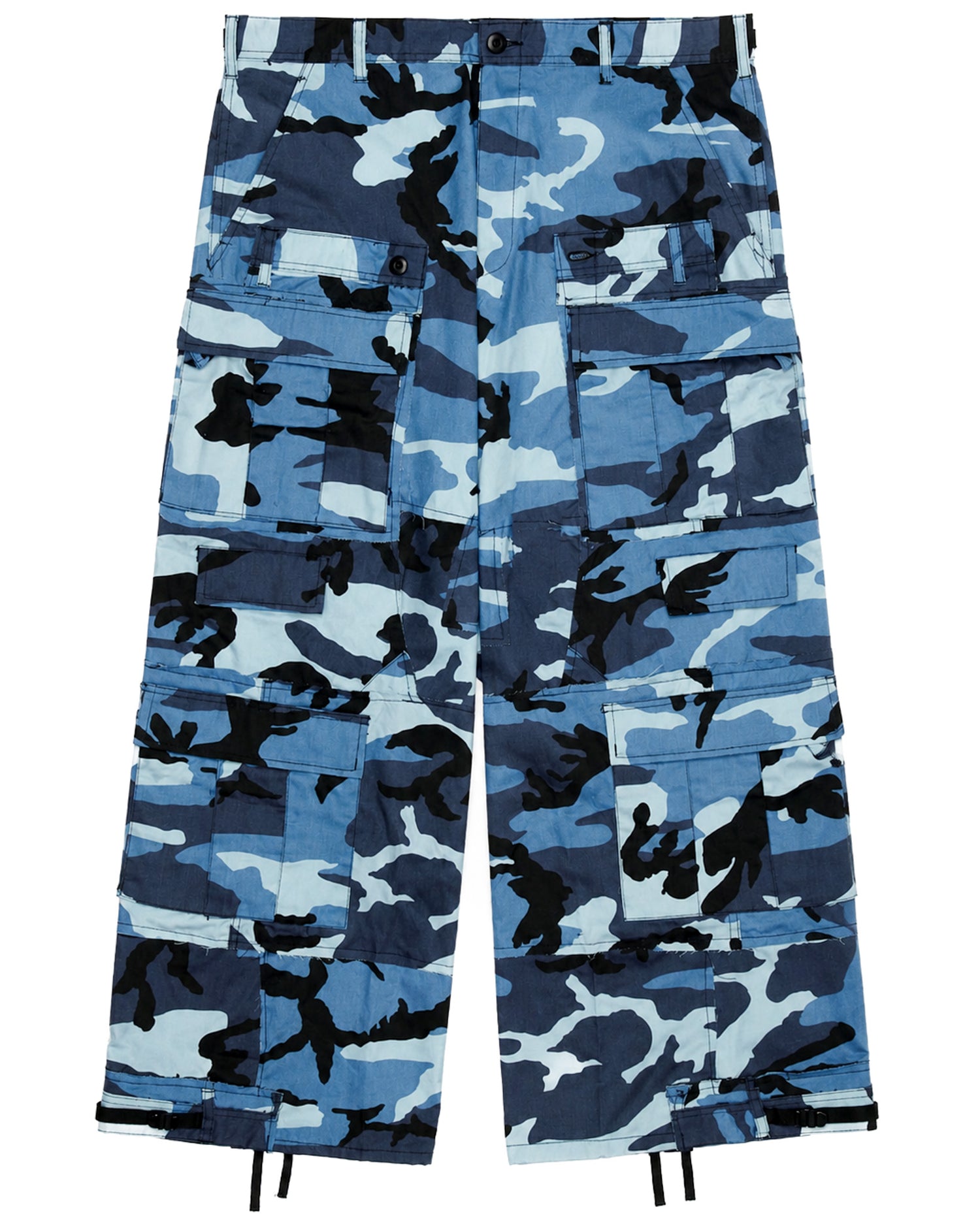 Sky Blue Rework Camo Cargo Pants