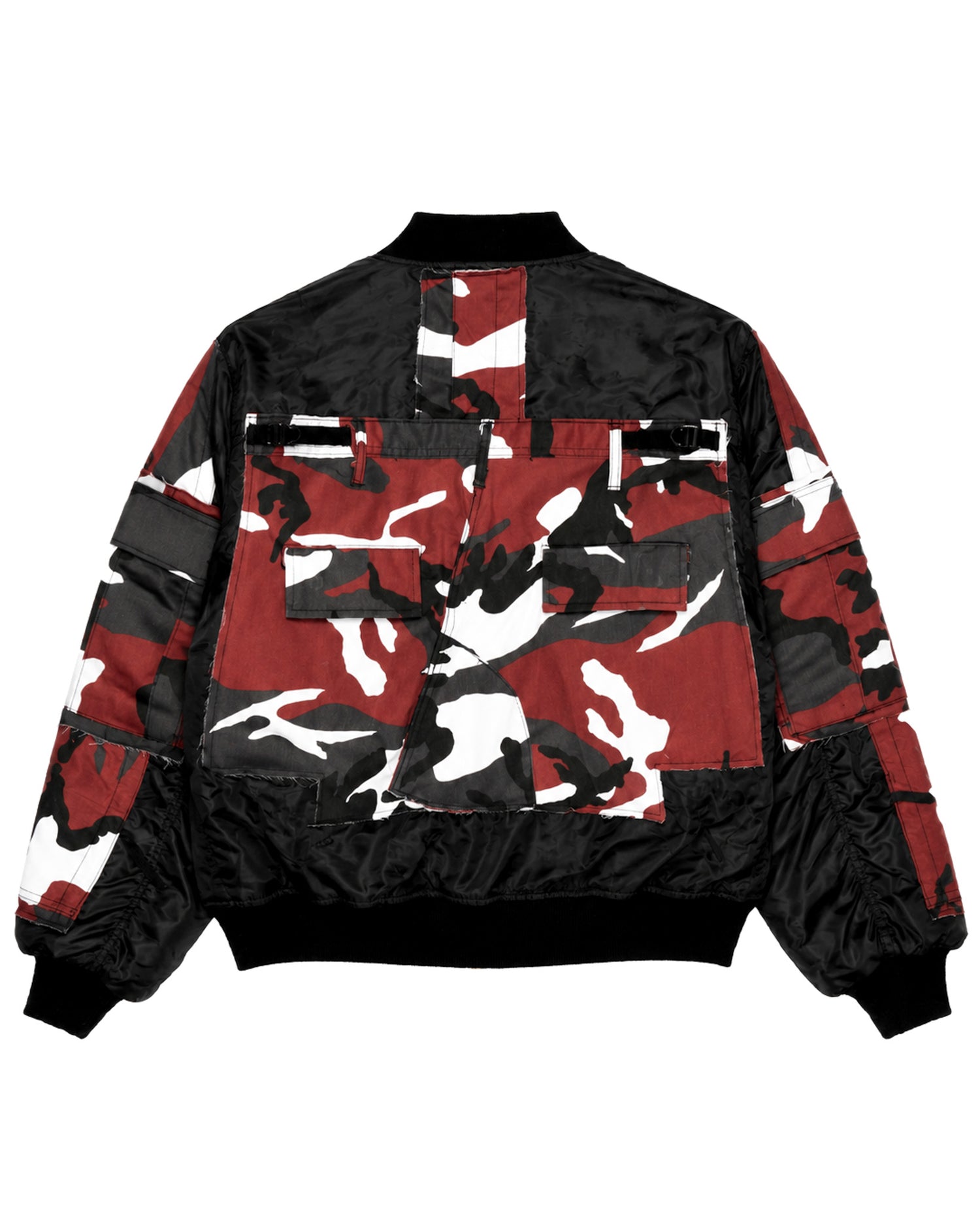 Red Camo Cargo Bomber Jacket