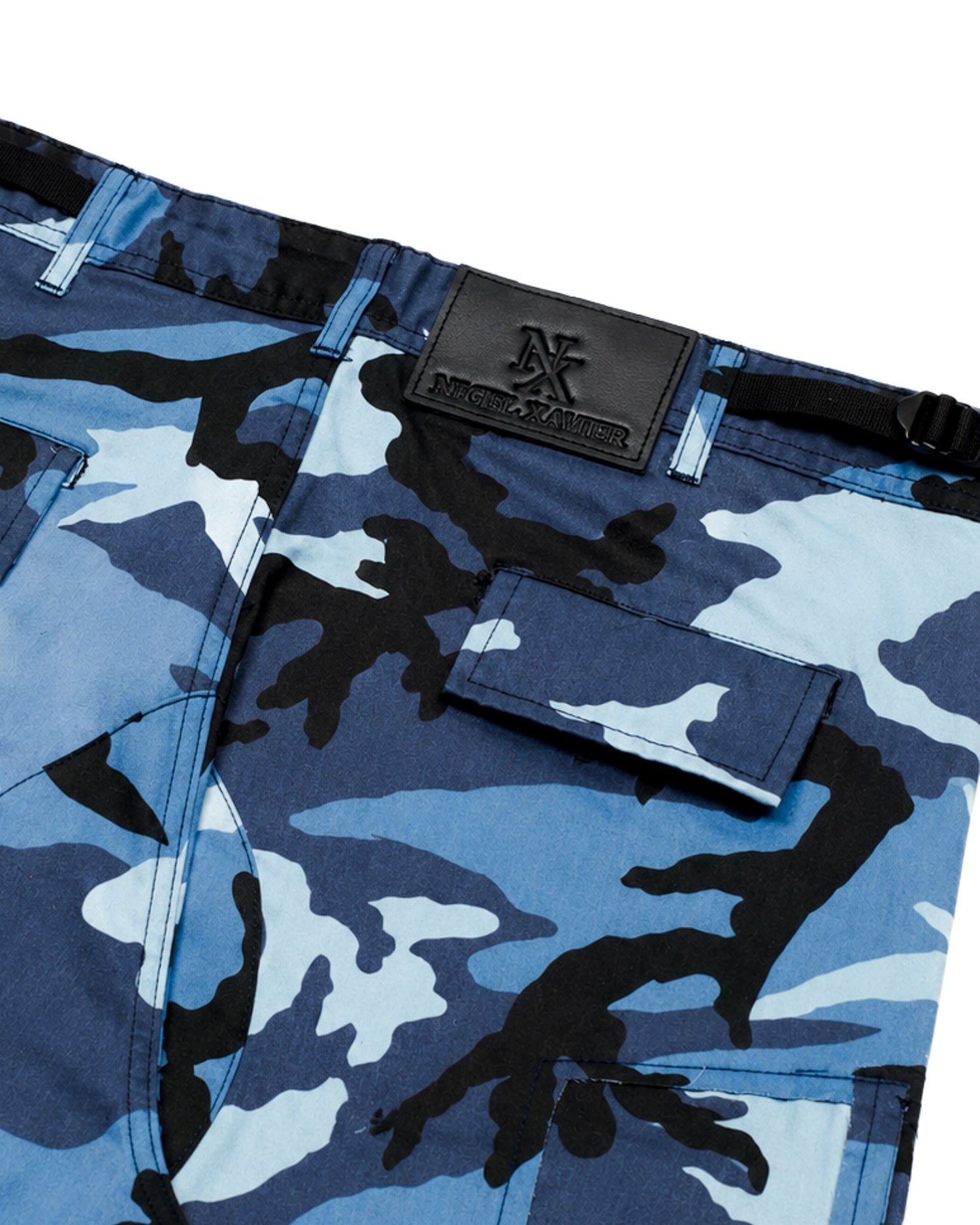 Sky Blue Rework Camo Cargo Pants