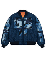 Sky Blue Camo Cargo Bomber Jacket