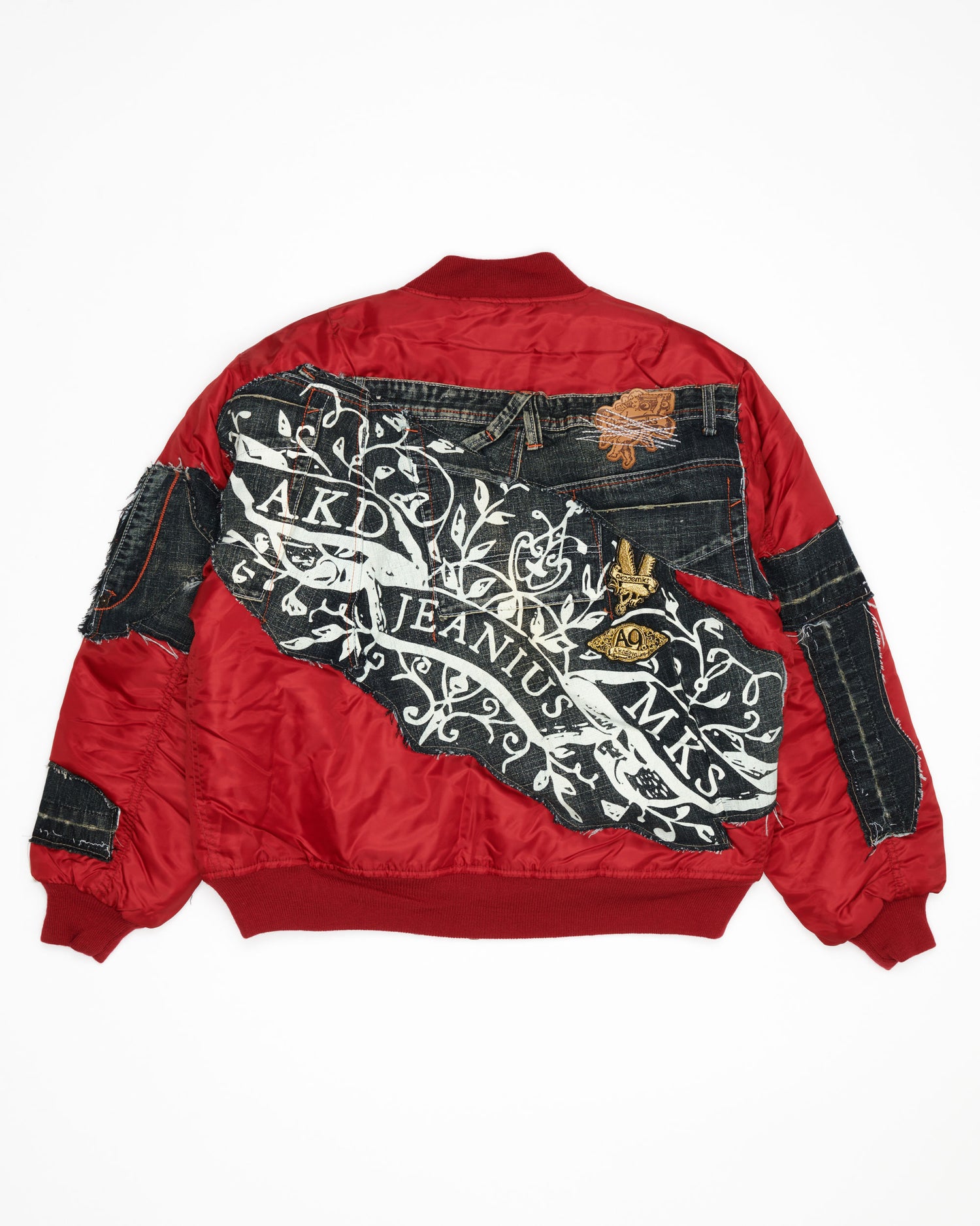 Akademiks Dark Wash Denim Bomber Jacket