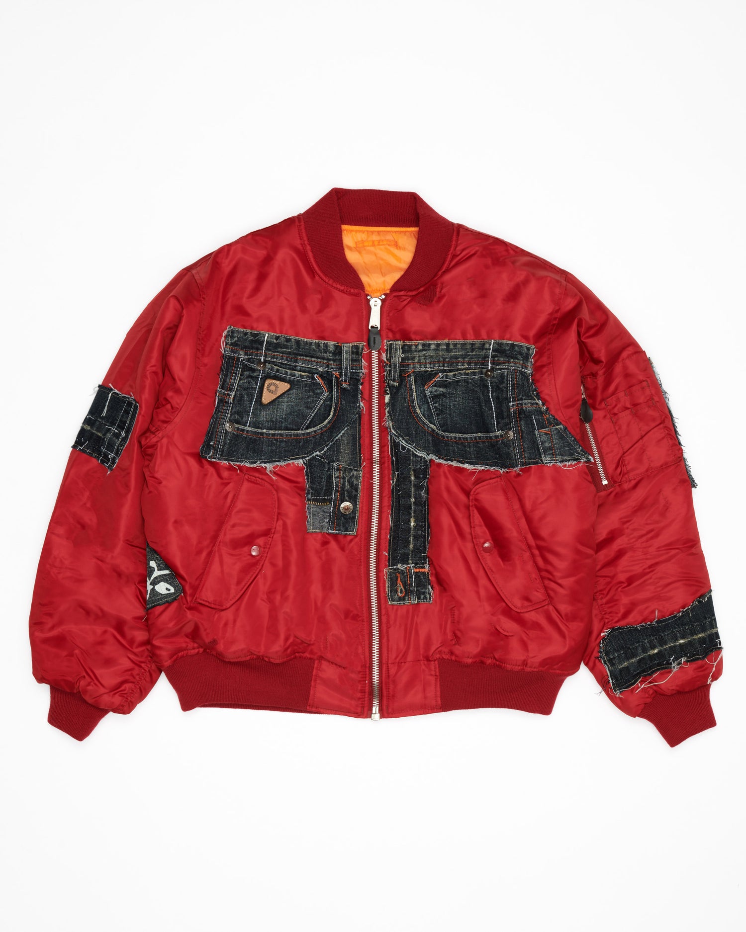 Akademiks Dark Wash Denim Bomber Jacket