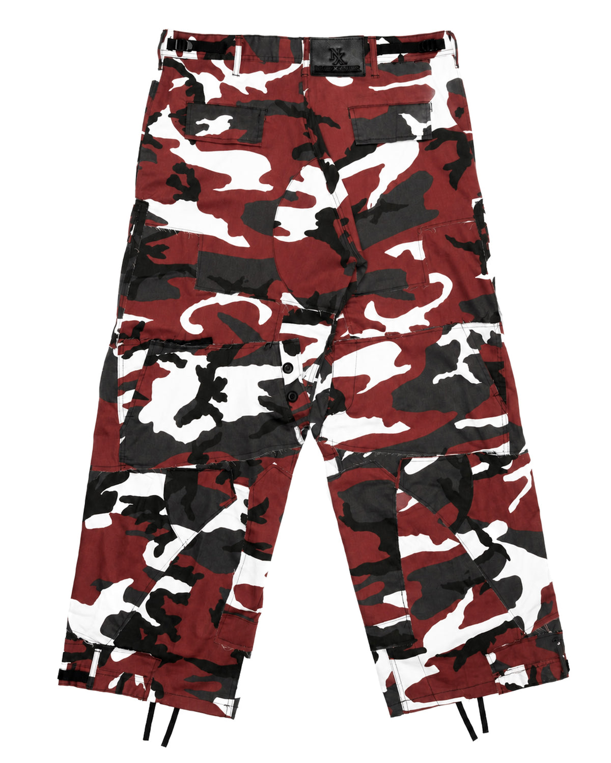 Red Rework Camo Cargo Pants