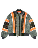 Woodland Camo/Olive Raw Panel Bomber Jacket