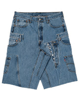 Medium Wash Rework Denim Shorts