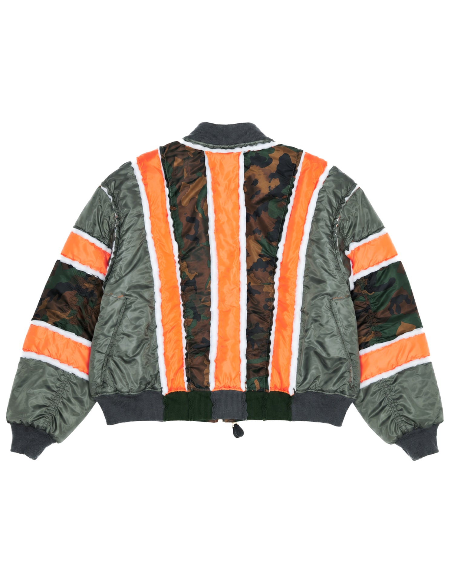 Woodland Camo/Olive Raw Panel Bomber Jacket