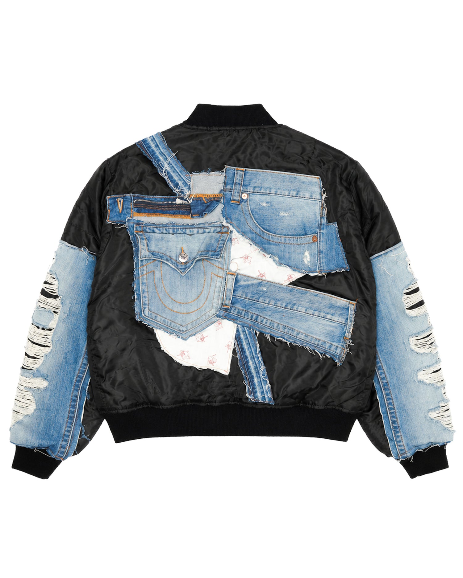 True Religion Denim Black Bomber Jacket