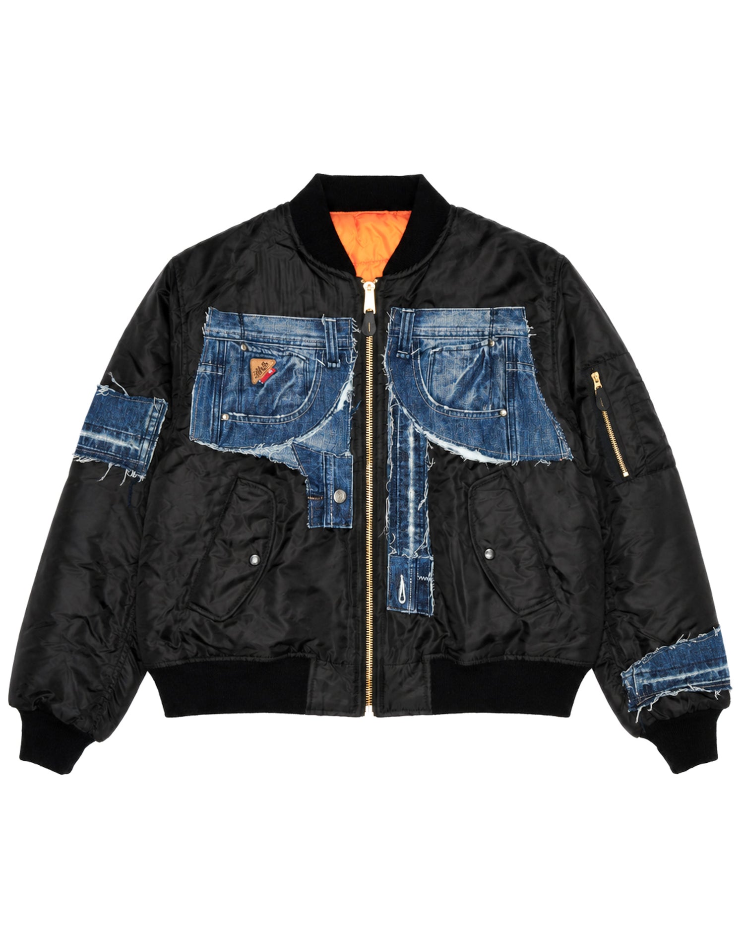 Akademiks Medium Wash Denim Bomber Jacket