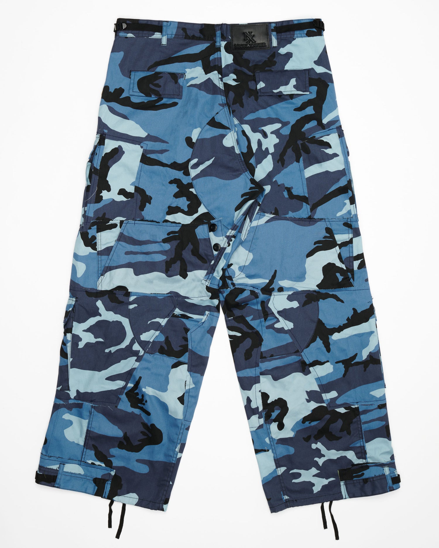 Sky Blue Rework Camo Cargo Pants