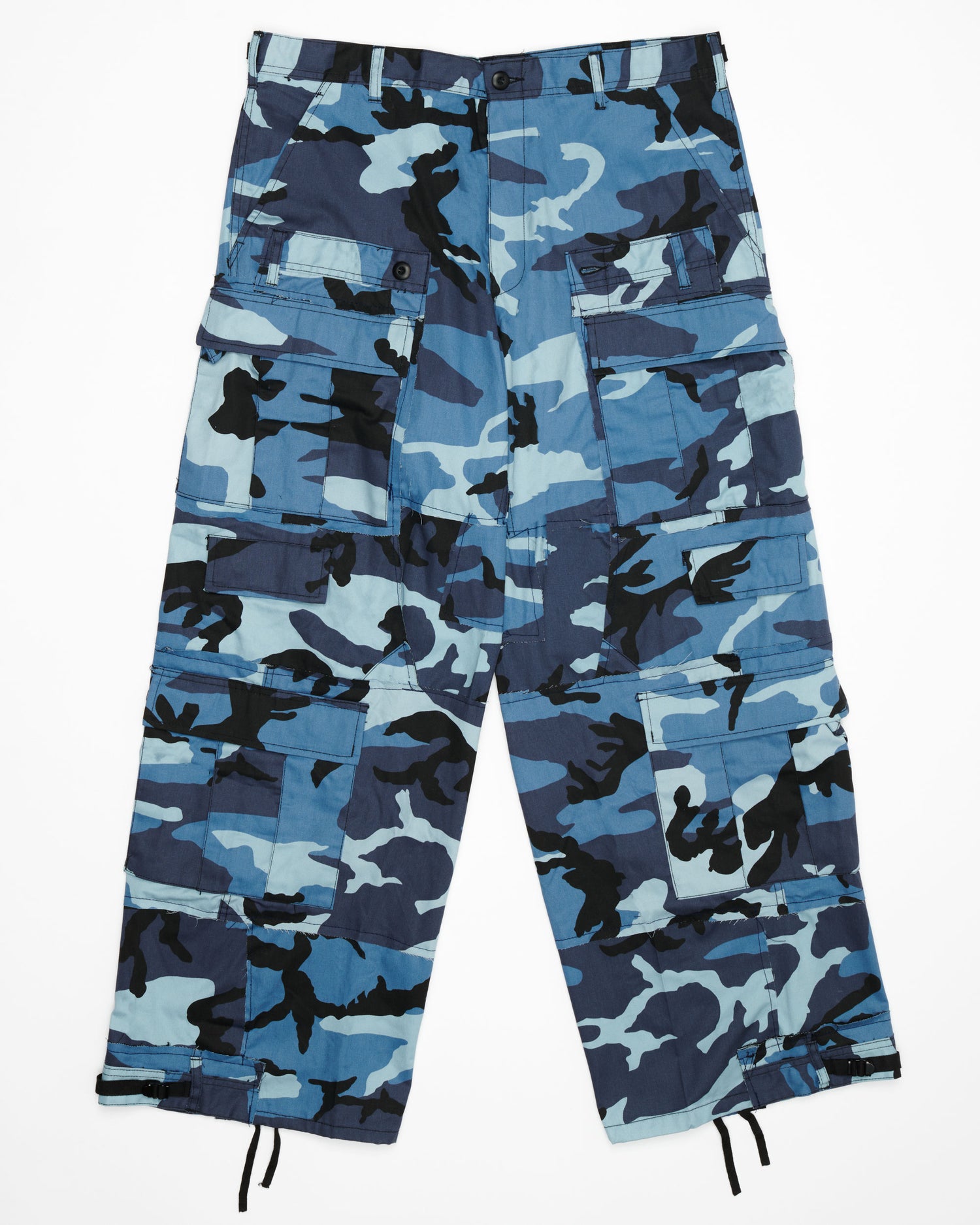 Sky Blue Rework Camo Cargo Pants