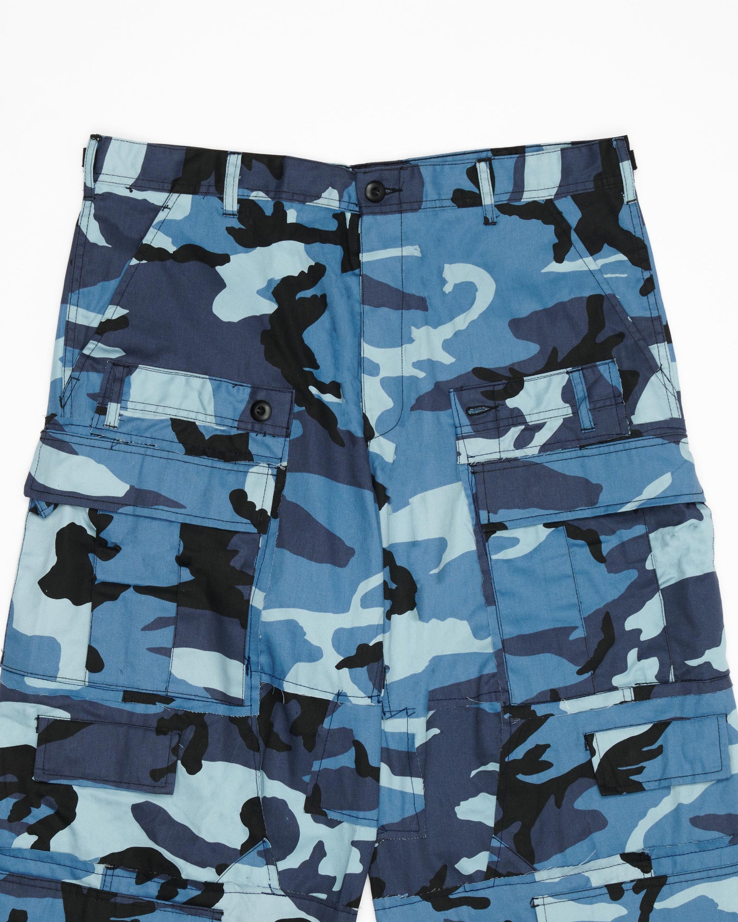 Sky Blue Rework Camo Cargo Pants