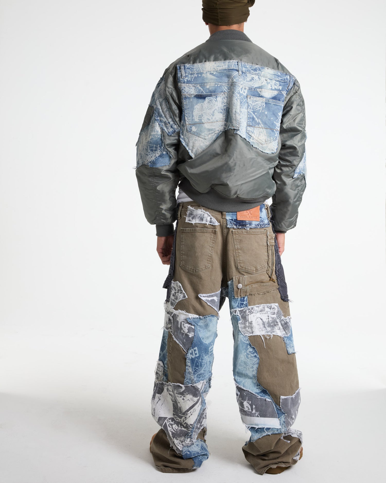 Map Denim Bomber Jacket