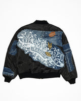 Akademiks Medium Wash Denim Bomber Jacket