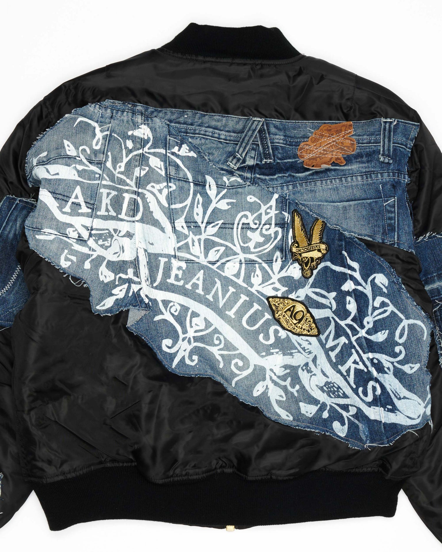 Akademiks Medium Wash Denim Bomber Jacket