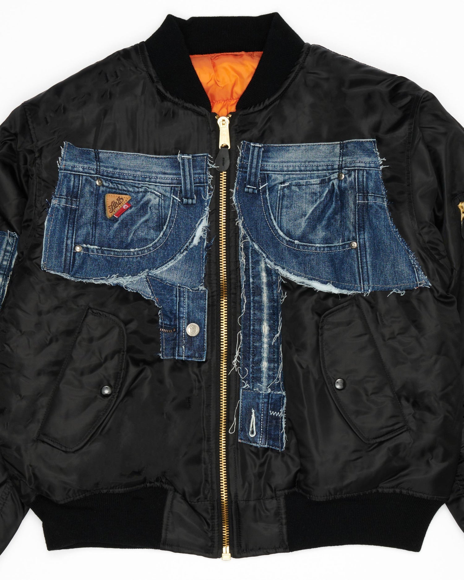 Akademiks Medium Wash Denim Bomber Jacket