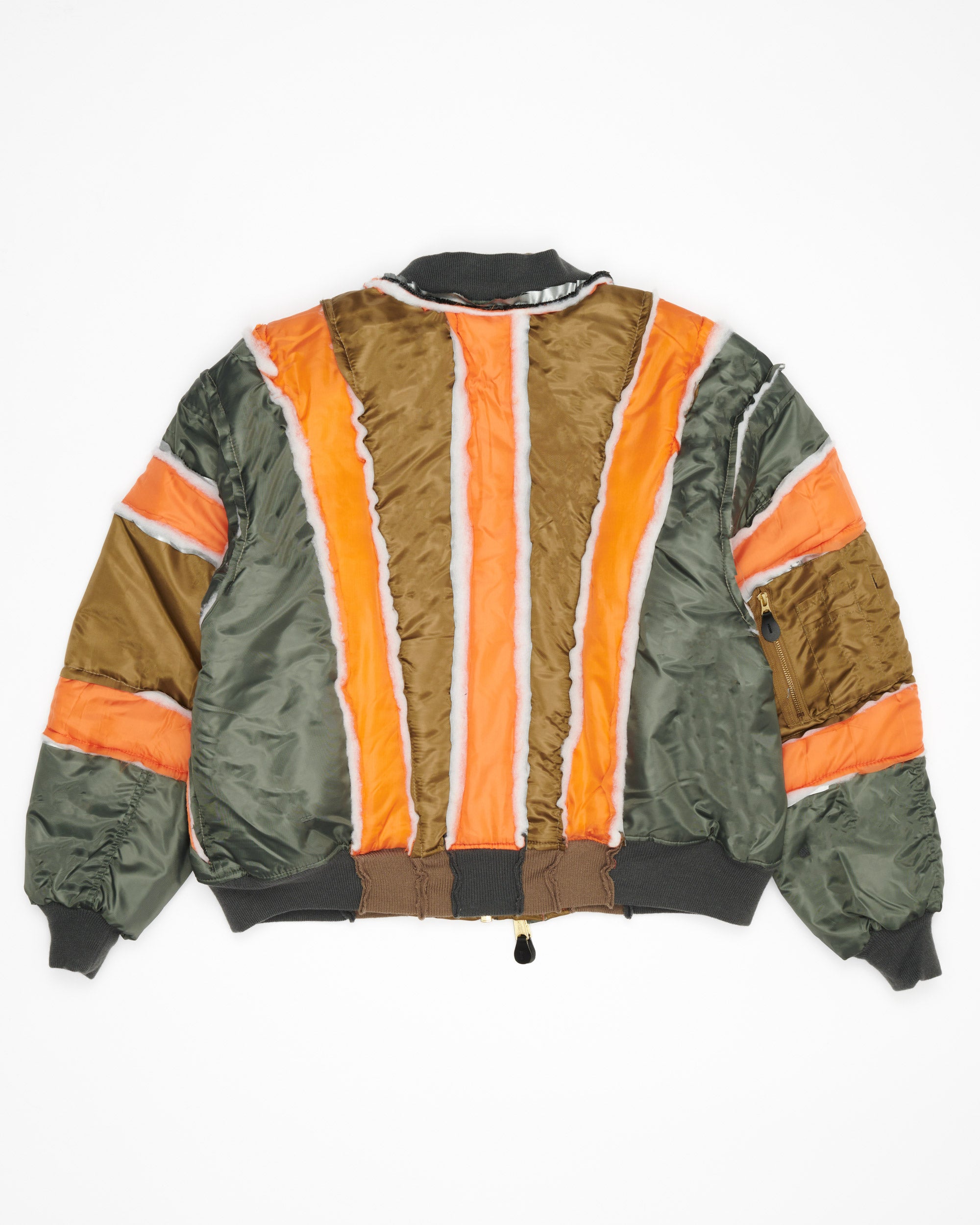 Olive/Gold Raw Panel Bomber Jacket – Nigel Xavier