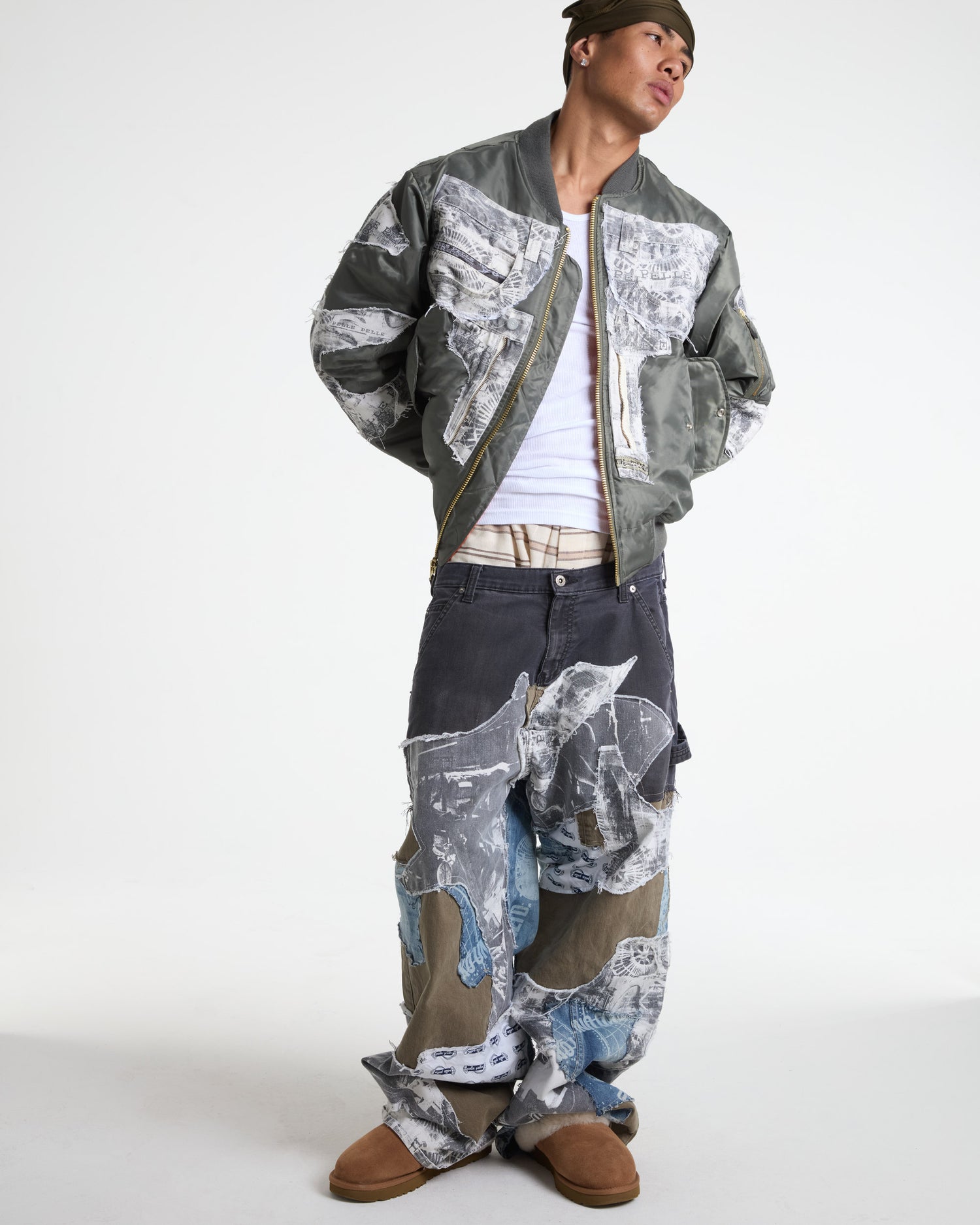 Pelle Pelle Denim Bomber Jacket
