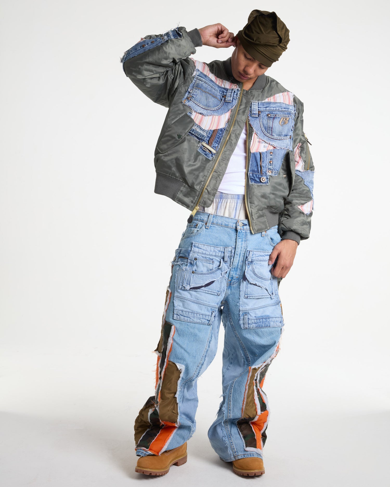 Ruff Ryder Light Wash Denim Bomber Jacket