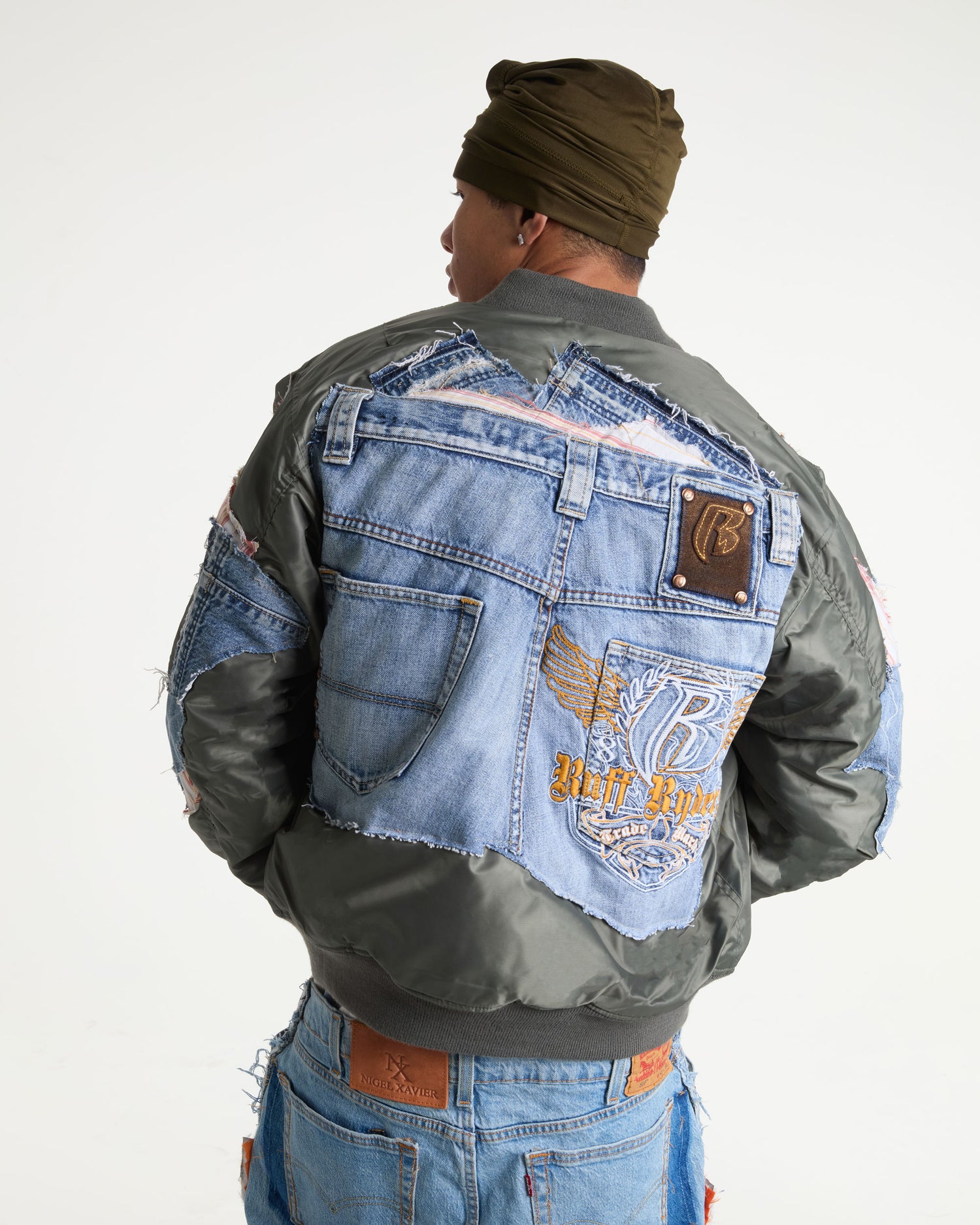 Ruff Ryder Light Wash Denim Bomber Jacket