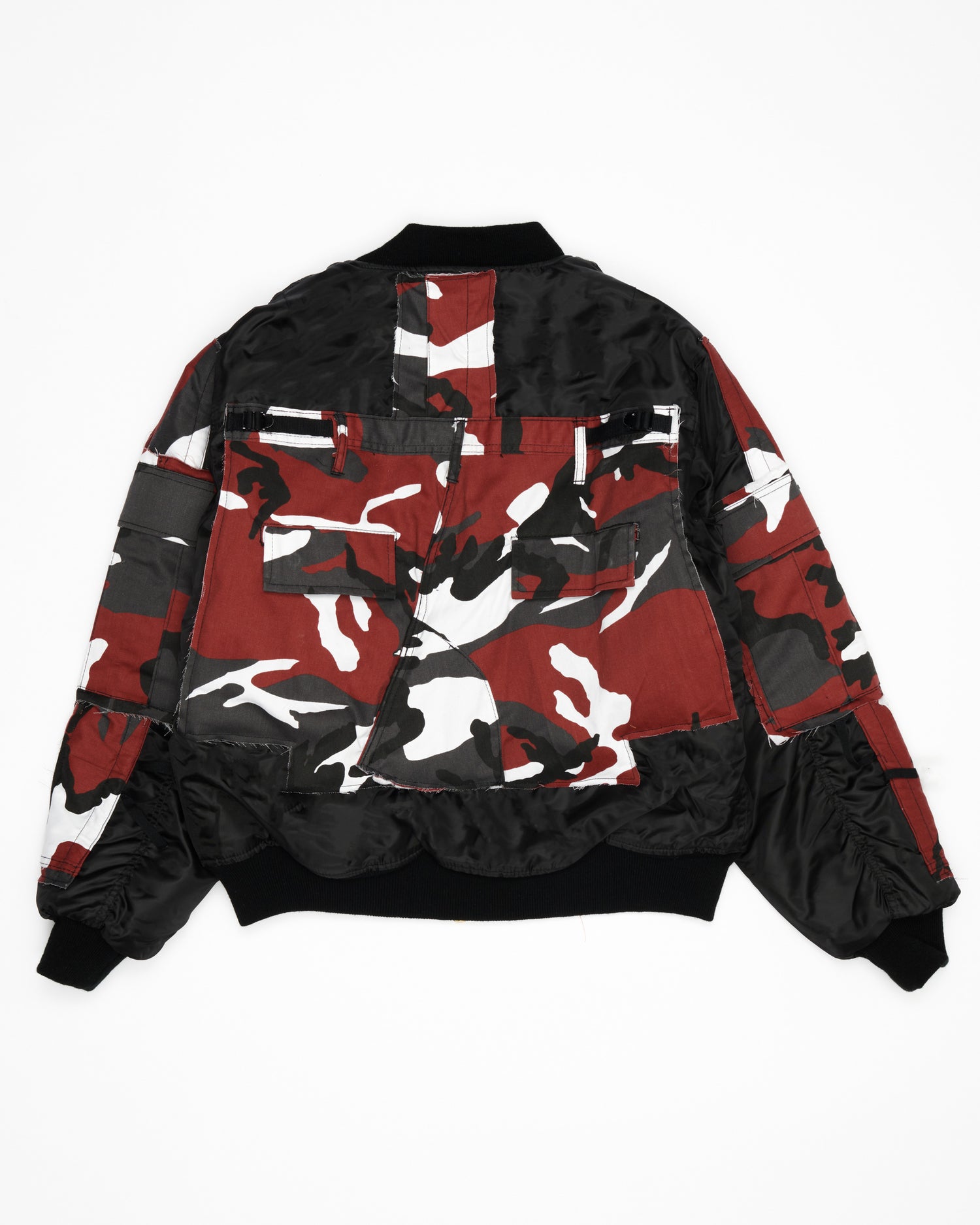Red Camo Cargo Bomber Jacket